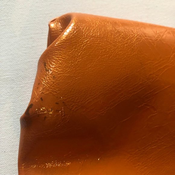 Retro Y2K Necessary Objects Coin Pouch Purse Kiss Lock Orange Wallet Wristlet - Picture 9 of 11